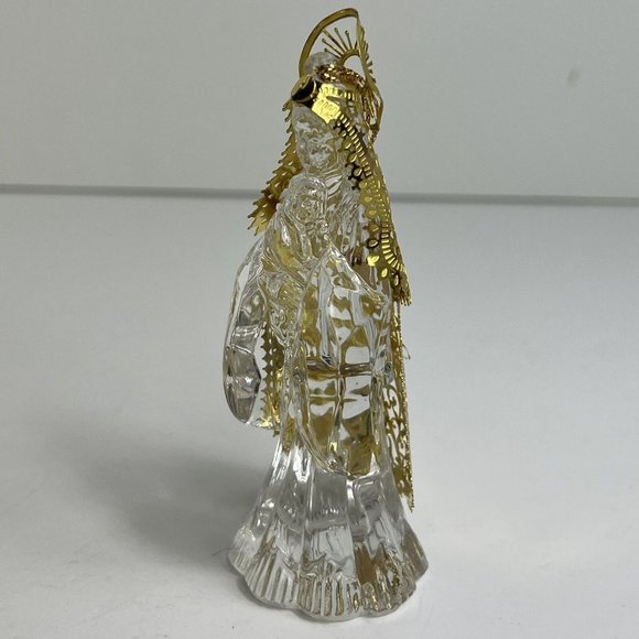 Virgin Mother Mary Christmas Ornament Clear Acrylic 4" Religious Holiday Vintage - Picture 4 of 12